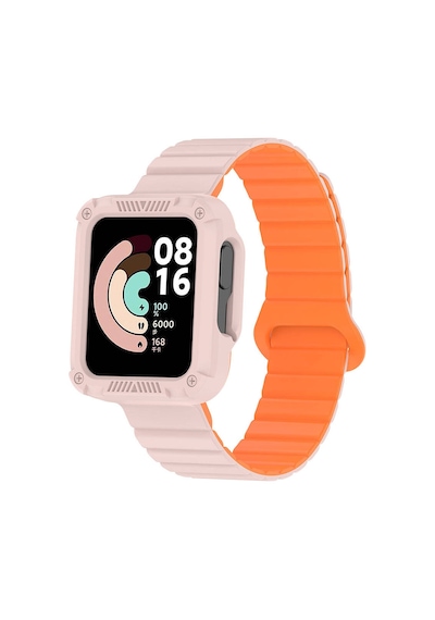 Zore Xiaomi Redmi Watch 1 Silikon Kordon Krd-105 Strap Kayış-pembe-turuncu
