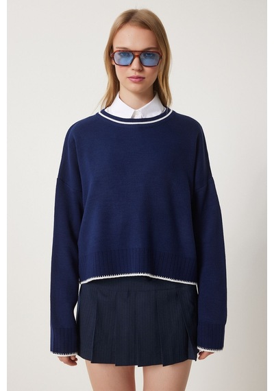 Cloudy Kids Kadın Bisiklet Yaka Triko Basic Kazak Günlük Kullanım Mevsimlik Lacivert - 665310242 Lacivert Cloudy Kids Kadın Bisiklet Yaka Triko Basic Kazak Günlük Kullanım Mevsimlik Lacivert - 665310242 Lacivert