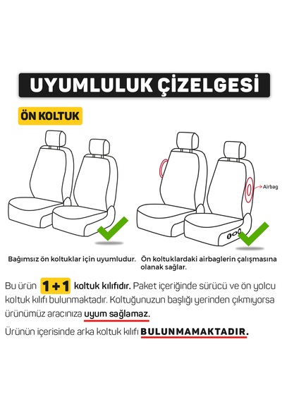 Pandami Oto Koltuk Kılıfı, 1+1 Set, Gofraj / Turuncu
