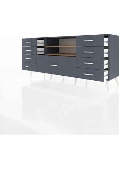 Hyperion Konsol 2 Raflı 9 Çekmeceli 176x44x83 Antrasit-çam/antrasit Çam/antrasit Hyperion Konsol 2 Raflı 9 Çekmeceli 176x44x83 Antrasit-çam/antrasit Çam/antrasit