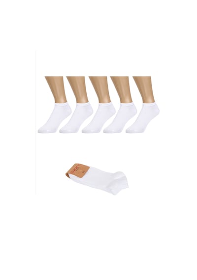 Ozzy Socks 5 Çift Dikişsiz Pamuklu Beyaz Unisex Patik Çorap Yazlık Dayanıklı Beyaz