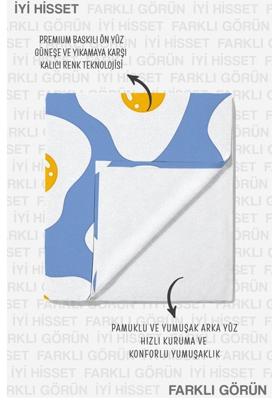 Yumurta Desenli Modern Plaj Havlu Örtüsu - Mavi Beyaz Pop Art Hızlı Kuruyan Mikrofiber Havlu Örtü Sisli Zeytin
