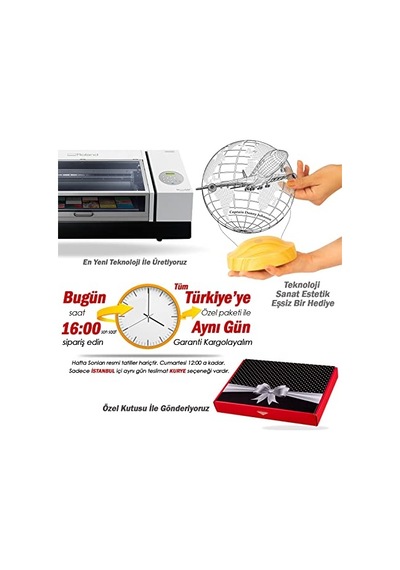 Hediyesi Isimli Hostes Hediyesi 3 Boyutlu Yolcu Uçağı Hava Yolları Çalışanlarına 3d Uçak Led Lamba Çok Renkli