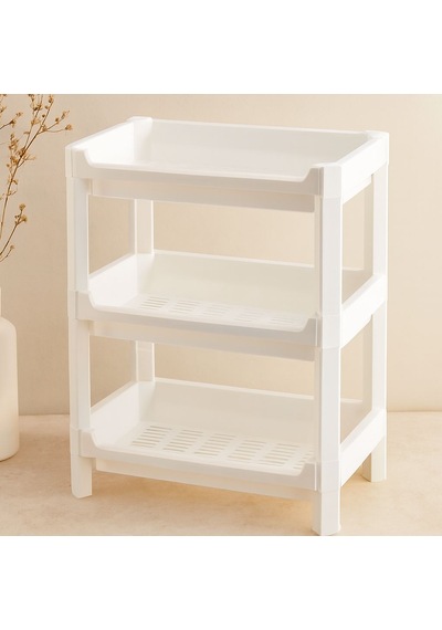 3 Katlı Geniş Sepet Organizer Raf Ünitesi 510x205x685 Mm Çok Renkli