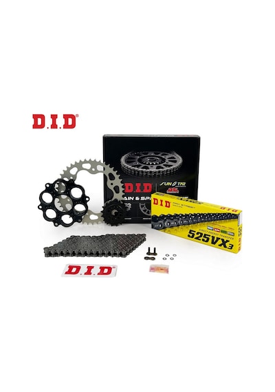 Zincir Dişli Seti Ducatı Evo 848cc Zincir: Dıd-525vx3 Çelik-98 Ön Dişli: Sunstar 15t Arka Dişli: Jt 39t 2011-2013 47303287