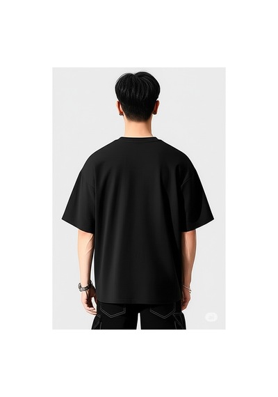 Nevermınd Baskılı Oversize Tişört - Erkek Streetwear Tişört Siyah Siyah