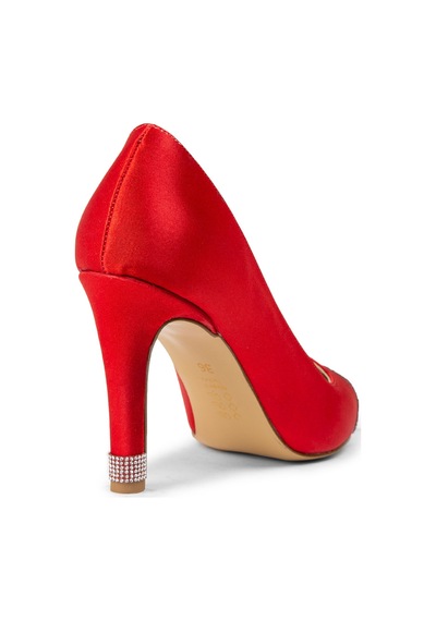Deery Kırmızı Saten Taşlı Stiletto Kadın Topuklu Ayakkabı - K0030zkrmm01 Kırmızı