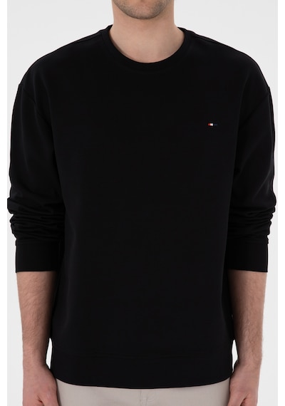 U.S. Polo Assn. Erkek Comfort Fit Bisiklet Yaka Siyah İnce Sweatshirt 50309858-VR046