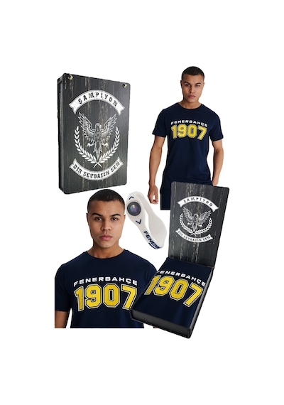 Fenerium Fenerbahçe Erkek Kolej 1907 Tshirt Lazer+bileklik Hediyelik Kutu Lacivert
