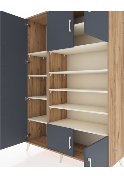 Hyperion Dolap 10 Raflı 5 Kapaklı 132x44x195 Çam-antrasit/aytaşı Çam Hyperion Dolap 10 Raflı 5 Kapaklı 132x44x195 Çam-antrasit/aytaşı Çam