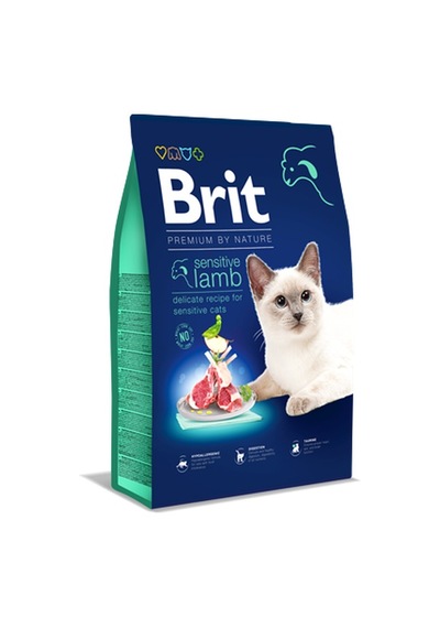 Brit Premium By Nature Hassas Sindirime Sahip Kediler İçin, Kuzu Etli Kuru Mama 8 Kg