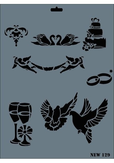 Rich New Seri N-129 Stencil 35x25 Cm - Blba-287586 Renkli
