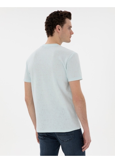 Pierre Cardin Erkek Su Yeşili Tişört 50302567-vr048 Su Yeşili