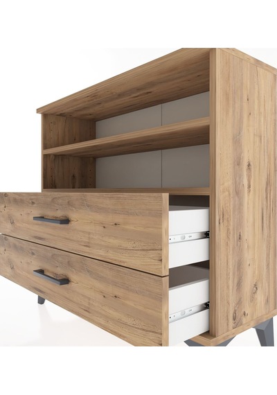 Arges Şifonyer 2 Raflı 2 Çekmeceli 88x30x80 Çam-çam Çam