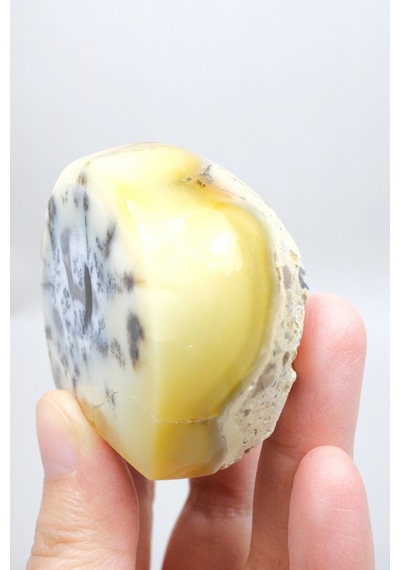 Merlinit Dendritik Opal - Mavi Kalsedon Ve Bal Opalı Serbest Form İçgörü Ve Denge Taşı, 117g