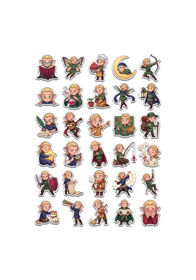 Sevimli Karakterler Chibi Sticker Seti 150 Adet - 5'li Mega Paket No13 - Laptop Defter Ajanda Çok Renkli