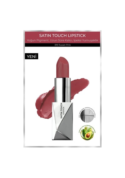 Alix Avien Uzun Süre Kalıcı Nemlendirici Pürüzsüz Etkili Yarı Mat Ruj Satin Touch Lipstick 819 Russet Pink