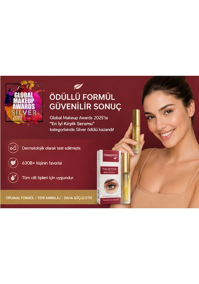 Natural %98 Doğal İçerikli Ve Hidrolize Keratinli Kaş Kirpik Bakım Serumu 14 Günde Etkili Özel Seri Şeffaf
