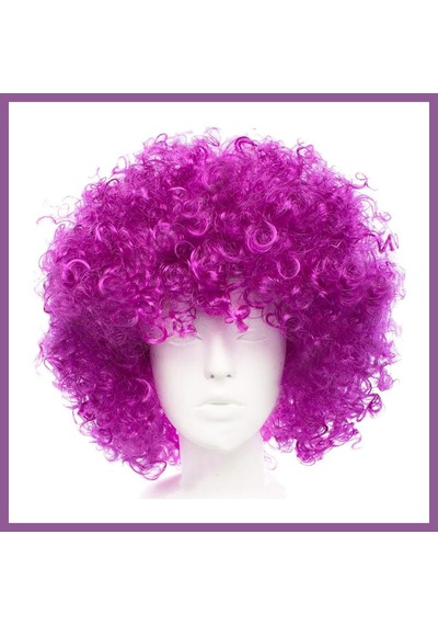 Bezos Koyu Mor Renk Violet Afro Bonus Saç Peruk Rengaren