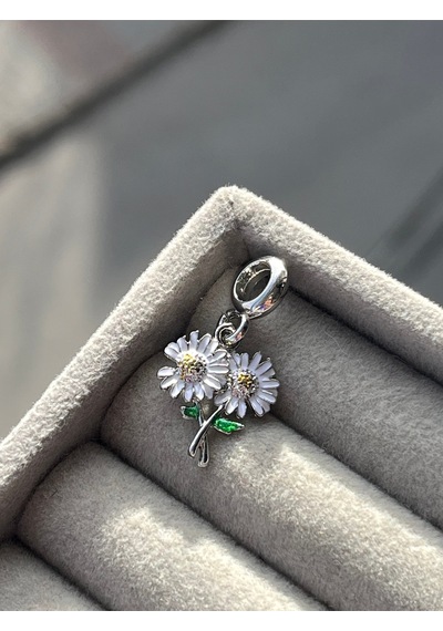 Papatya Buket Charm Asafaccessory Gümüş