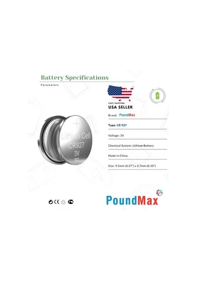 Poundmax Lityum Cr927 Düğme Piller, 3v 1x 5-pack