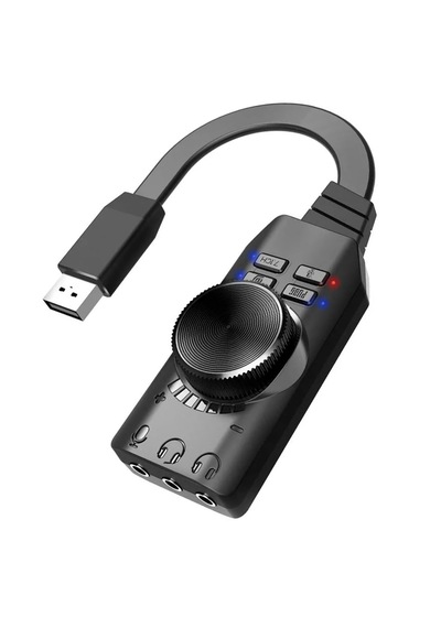 Forzacase Usb Dsp Harici Ses Kartı 7.1 Kanal 3.5mm Kulaklık Mikrofon Çevirici, Pubg Lol Efekt Fc1225