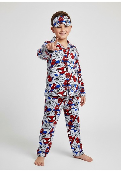 Beka Kids Erkek Çocuk Önden Düğmeli Karakter Desenli Pijama Takımı - Göz Bantlı Çok Renkli Beka Kids Erkek Çocuk Önden Düğmeli Karakter Desenli Pijama Takımı - Göz Bantlı Çok Renkli