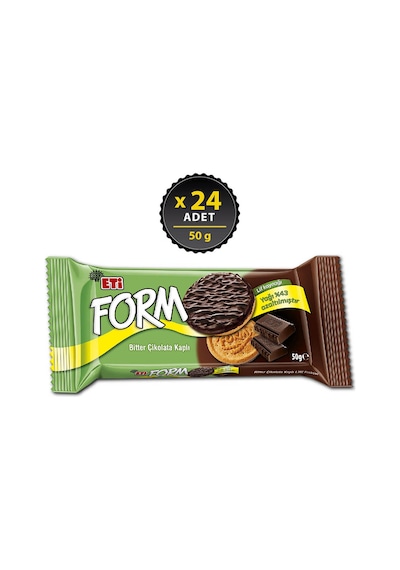 Eti Form Bitter Çikolata Kaplı Lifli Bisküvi 24 x 50 G