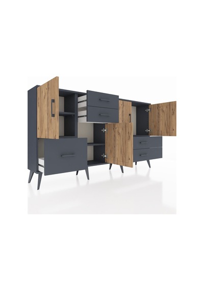 Arges Konsol 4 Raflı 5 Çekmeceli 4 Kapaklı 176x30x99 Antrasit-çam/antrasit Atlas Çam/antrasıt - Antrasıt Arges Konsol 4 Raflı 5 Çekmeceli 4 Kapaklı 176x30x99 Antrasit-çam/antrasit Atlas Çam/antrasıt - Antrasıt