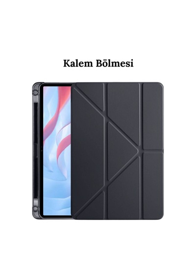Samsung Galaxy Tab A11+ Plus Sm-x310 11 İnç Kılıf Kalem Bölmeli Standlı Arkası Silikon Kapaklı Kılıf