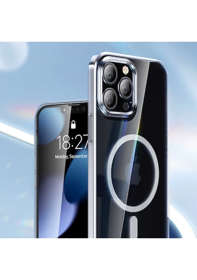 Benks Apple Uyumlu iPhone 13 Pro Max Kılıf Wireless Magnetik Benks Crystal Series With Magnetic Clear Kapak ZORE-219651
