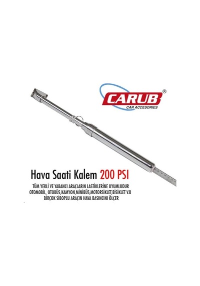 Carub Br 245 03 12 Metal Büyük Lastik Hava Basınç Ölçer 208 Tip 200 Psı