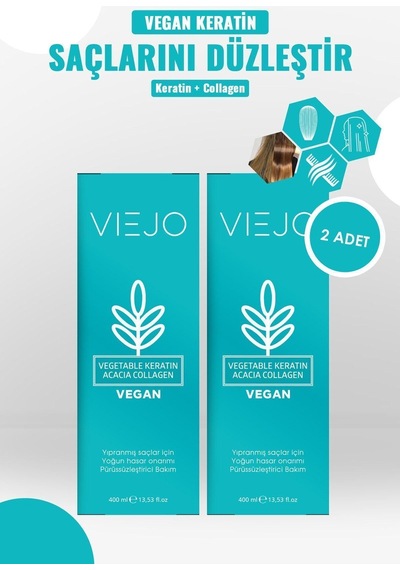 2 Adet - Vegan Saç Keratini - Collagen - Saç Düzleştirici - 535596015