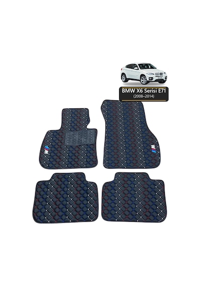 Oto Halı Paspas Bmw X6 Serisi E71 2008-2014 Uyumlu M Performance M Teknik Sport Kaymaz & Şık Tasarım - Tasarım 7