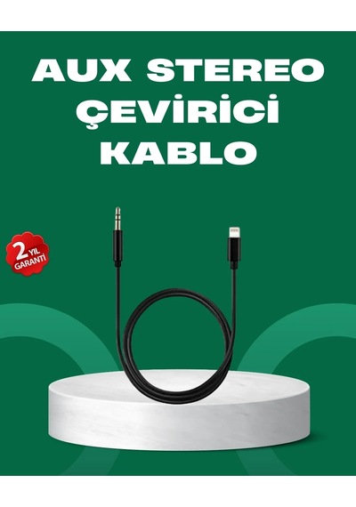 Ers Lightning To 3.5mm Aux Ses Dönüştürücü Kablo 1 Metre Stereo Uyumlu