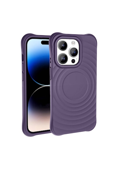 Kilifone - İphone 14 Pro Uyumlu Kılıf Magsafe Özellikli Airbagli Mat Görünümlü Hepi Kapak - Gri - T32161