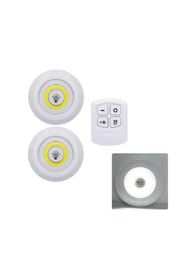 Hubrendy Tekno Led Lamba 3'lü Uzaktan Kumandalı Yapışkanlı