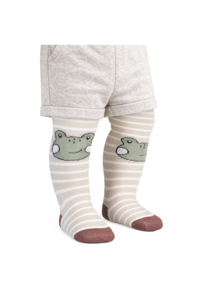 Syncticaret Frog Bebek Erkek Külotlu Çorap, 6-18 Ay, Yeşil Çok Renkli