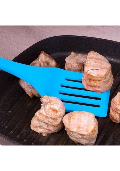 Lurch - Platin Silikon Delikli Spatula 32,5 Cm Mavi - Yanmaz, Yapışmaz, Bükülmez, Çizmez, Tat Ve Koku Bırakmaz - 240103 Renk