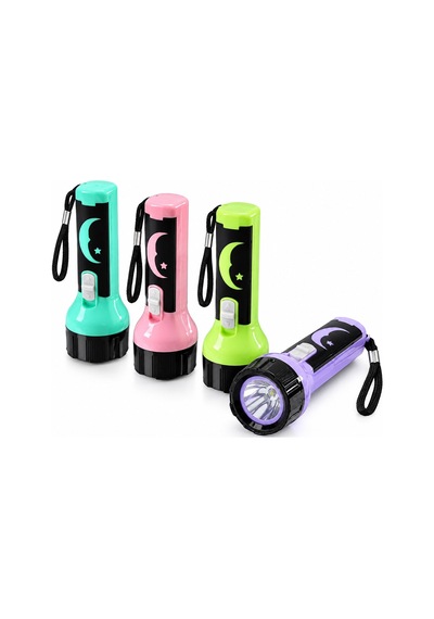İbico İ10-007 Led Flashlıght Sz-8521 El Feneri Çap: 3.4cm Mini Boy: 10cm Pilli Ay Dede - 48'li Paket