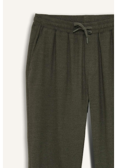 DeFacto Kışlık Jogger Pantolon Beli Bağcıklı Cepli Düz Paça D8641AX24AUKH244 Haki