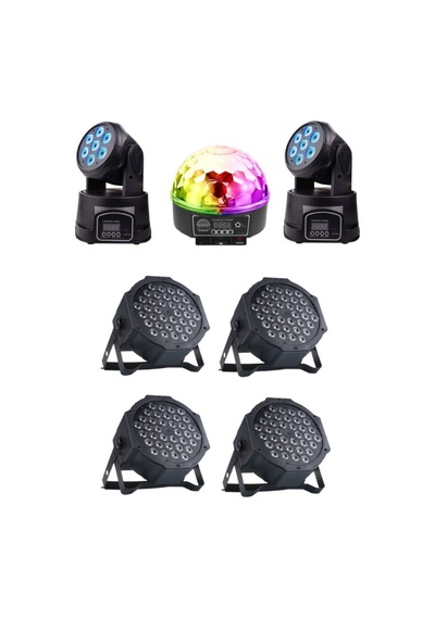 Quenlite Free Paket-3 Sahne Işık Sistemi Seti Top Küre Led Par Moving Head Robot