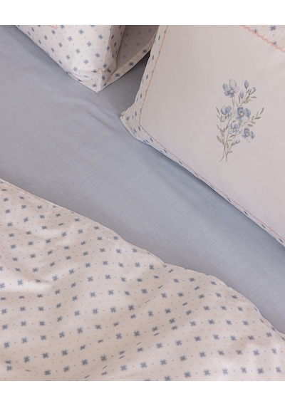 Madame Coco Georgette Tek Kişilik %100 Pamuk Ranforce Baskılı Çarşaflı Nevresim Takımı - Mavi/pembe 8684427335376 Çok Renkli