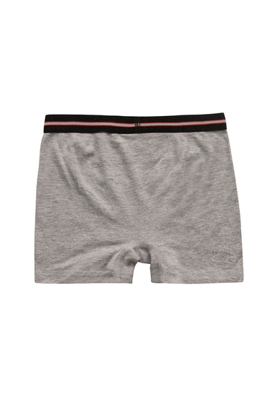Kompedan Erkek Çocuk Pamuklu Esnek Yumuşak Boxer Şort Gri Melanj K0711 Gri Melanj