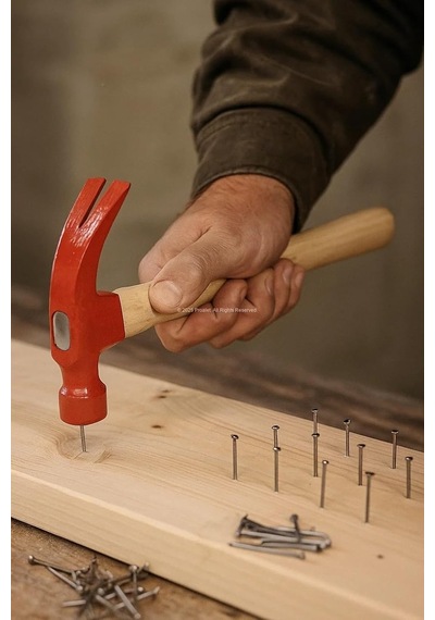 Jaws Çatal Çekiç, 300 Gram, Dayanıklı Çelik Başlık, Ergonomik Ahşap Saplı, Boyalı, Çivileme Ve