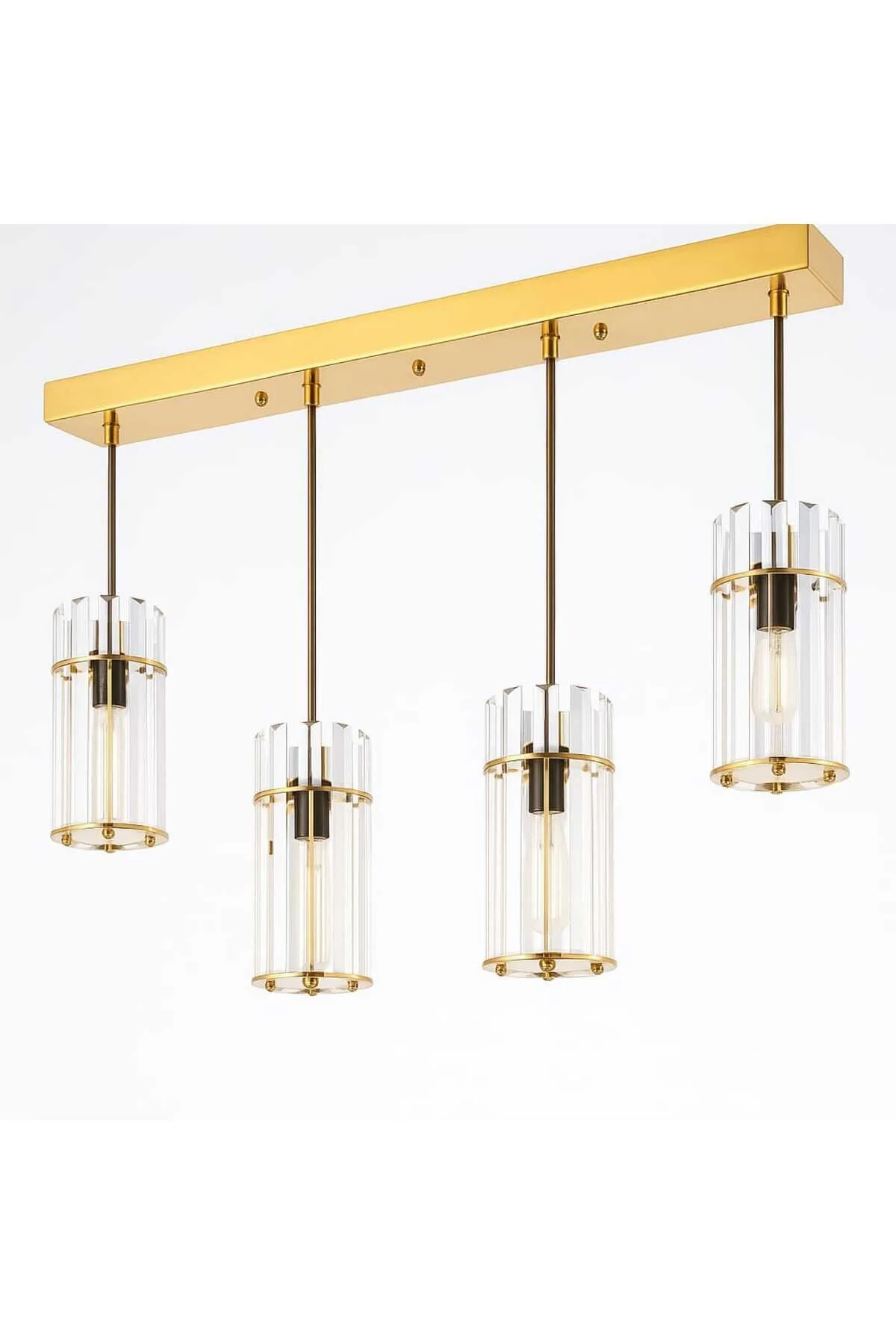 Bohem Aydınlatma Kristal Cam Taşlı Modern Ym Modeli Avize Altın - Gold