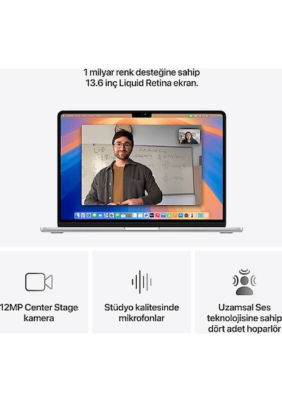 Apple MacBook Air MW0W3TU/A M4 16 GB 256 GB SSD 13.6" macOS Dizüstü Bilgisayar