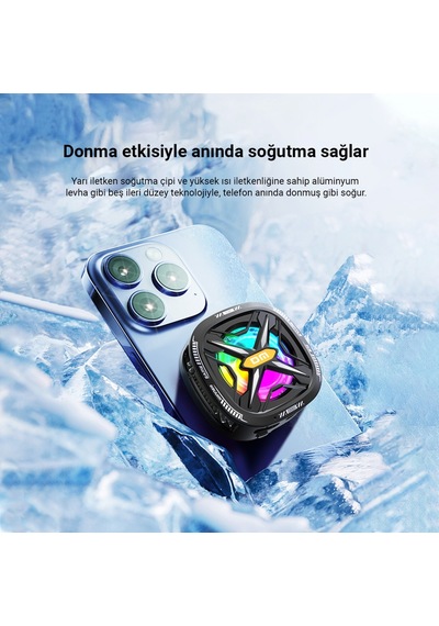 Dm Ac05 Manyetik Oyun Telefonu Soğutucusu Hız Kontrollü Radyatör Fanı Güçlü Soğutma