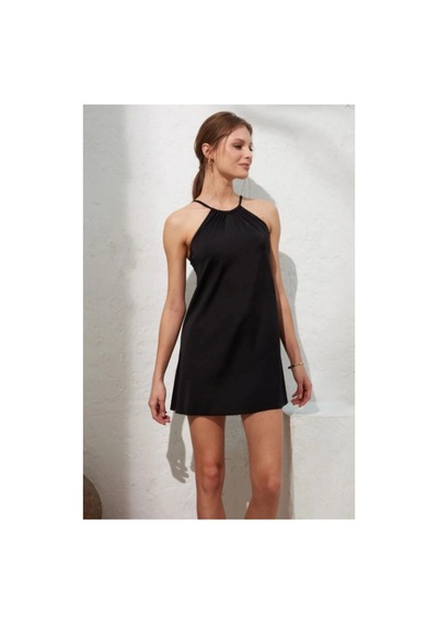 Pierre Cardin Kadın Düz Siyah Slip Alt Halter Yakalı Elbise Mayo Siyah
