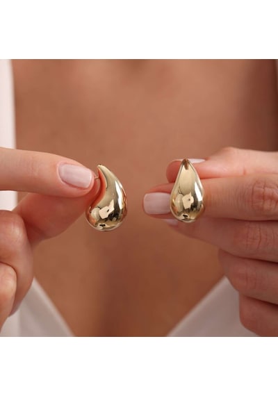 Sembol Gold Altın Drop Küpe 2.5 Cm